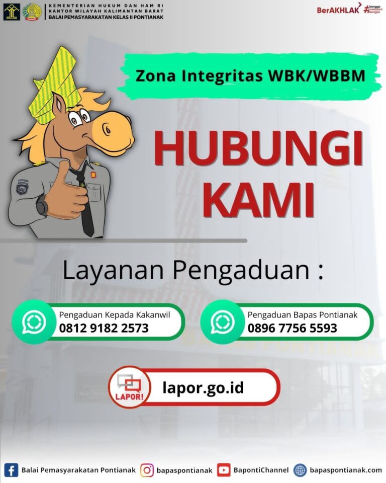 Layanan informasi pengaduan, kritik dan saran serta masukan Bapas Pontianak