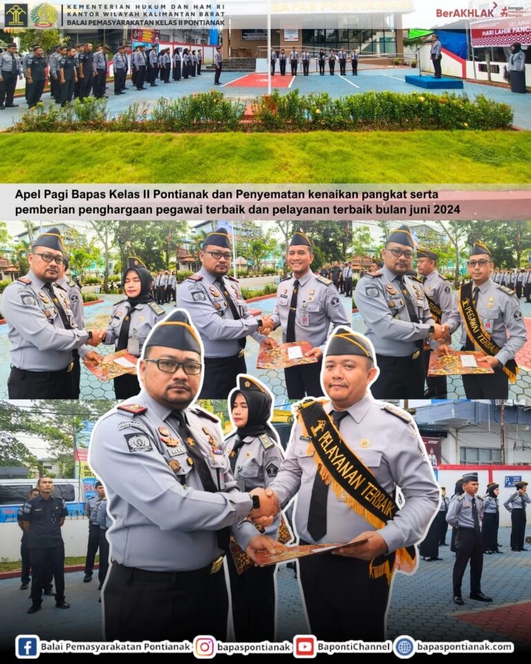 Apel Pagi Pegawai Sekaligus Penyematan Tanda Kenaikan Pangkat Serta Pemberian Penghargaan Pegawai terbaik dan Pegawai Pelayanan Terbaik